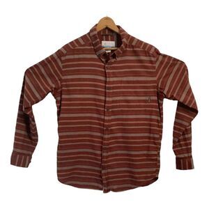 Columbia Mens Striped Burgundy Longsleeve‎ Buttonup Medium
